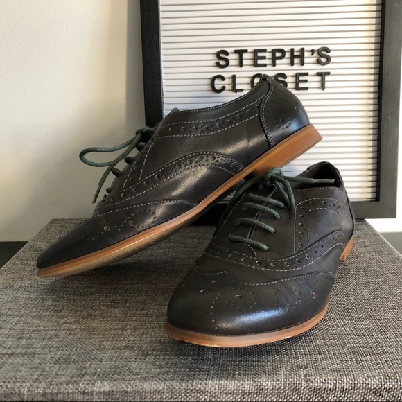 Oxford Leather Grey Flat Shoe Expressions The Bay - Picture 5 of 7